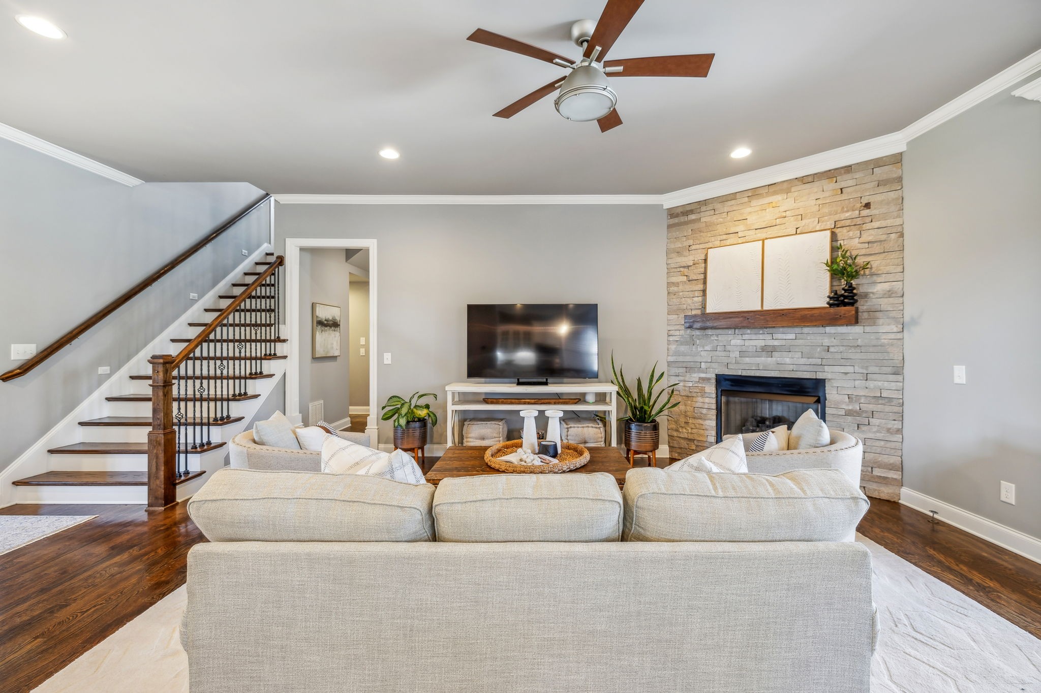 2772 Cabin Run Bridge Road Thompson's Station, TN 37179 - Photo 23 of 98 a living room with furniture and a flat screen tv