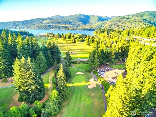 a view of lake and mountain