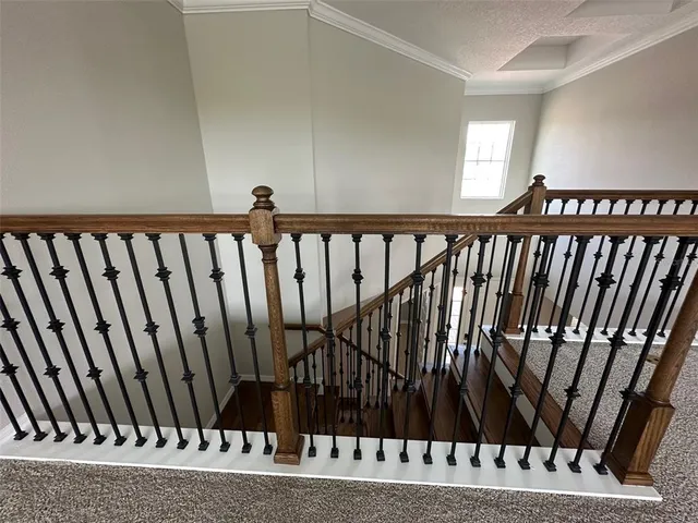 a view of a room with racks on the wall