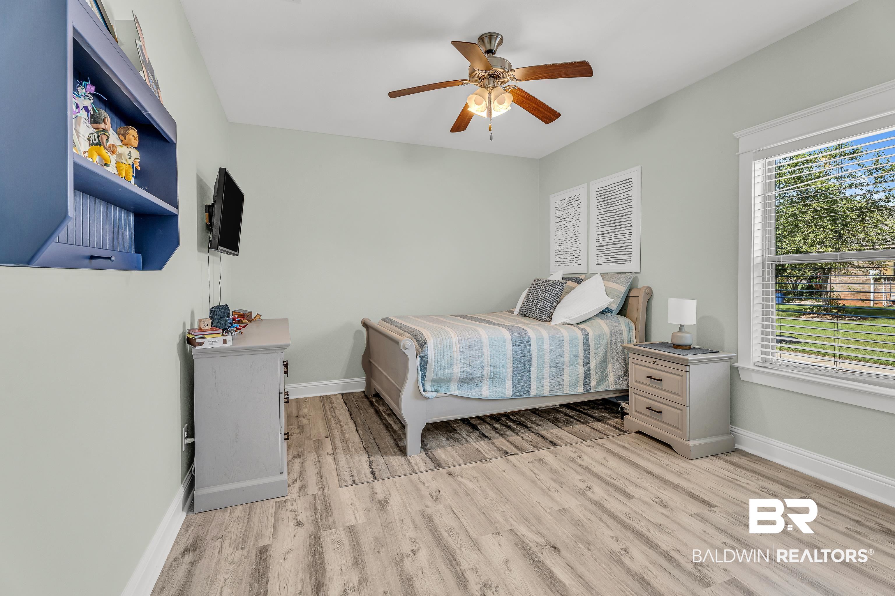 9675 Camberwell Drive Daphne, AL 36526 - Photo 16 of 34 Bedroom with light wood-style flooring and a ceiling fan