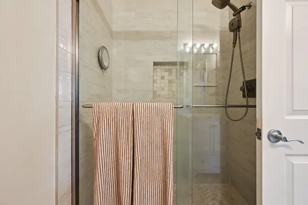 a bathroom with a shower
