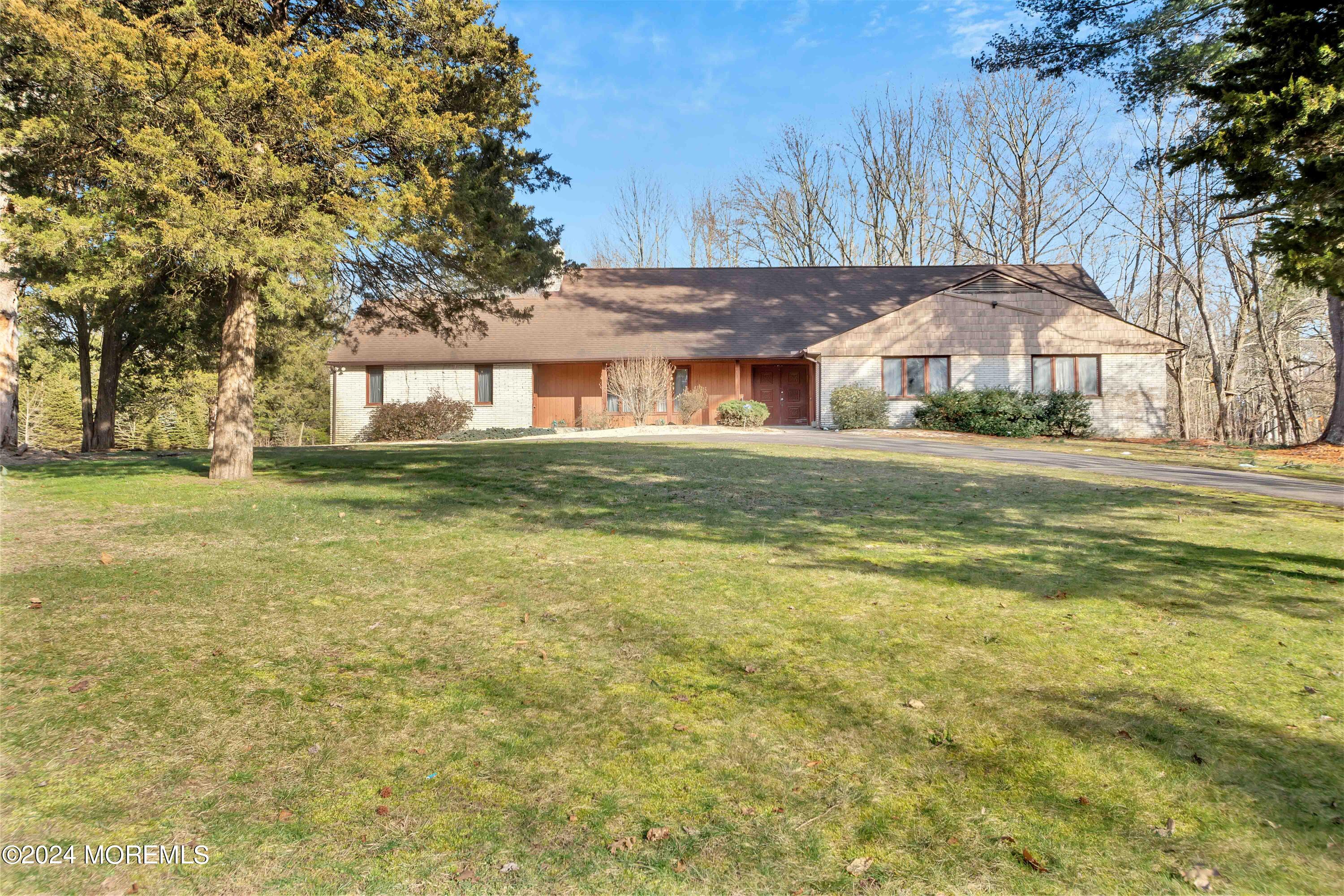 Bright view of front of house