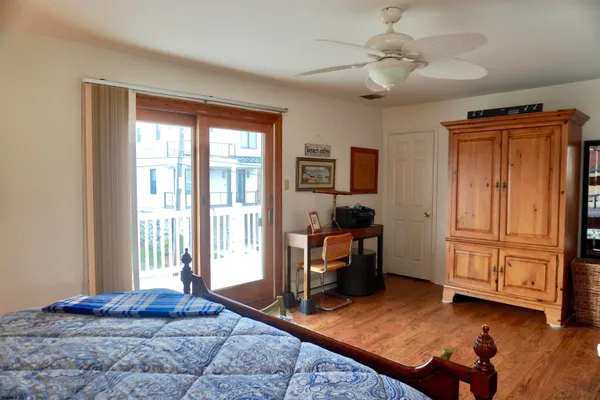 a view of a brick building from a balcony
