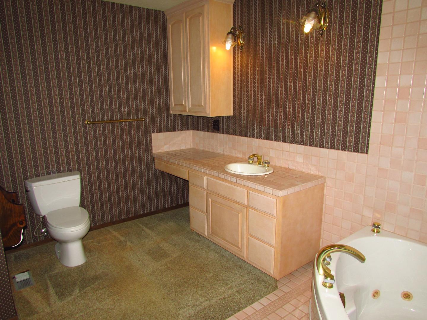 3355 Conant Lane Watsonville, CA 95076 - Photo 18 of 52 a bathroom with a sink mirror vanity and toilet