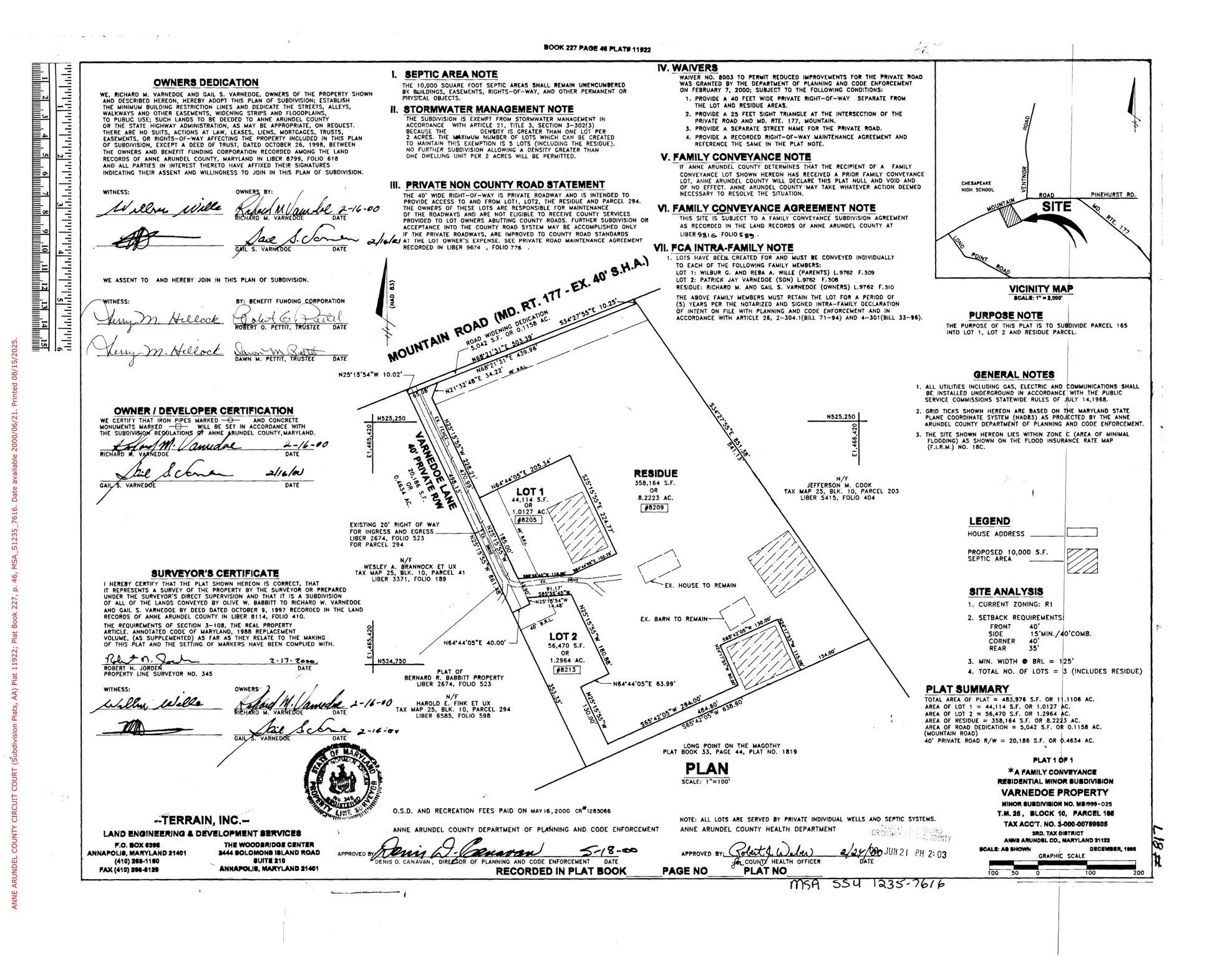 4785 Mountain Road Pasadena, MD 21122 - Photo 33 of 50 Plat summary - 2-acre stunning land