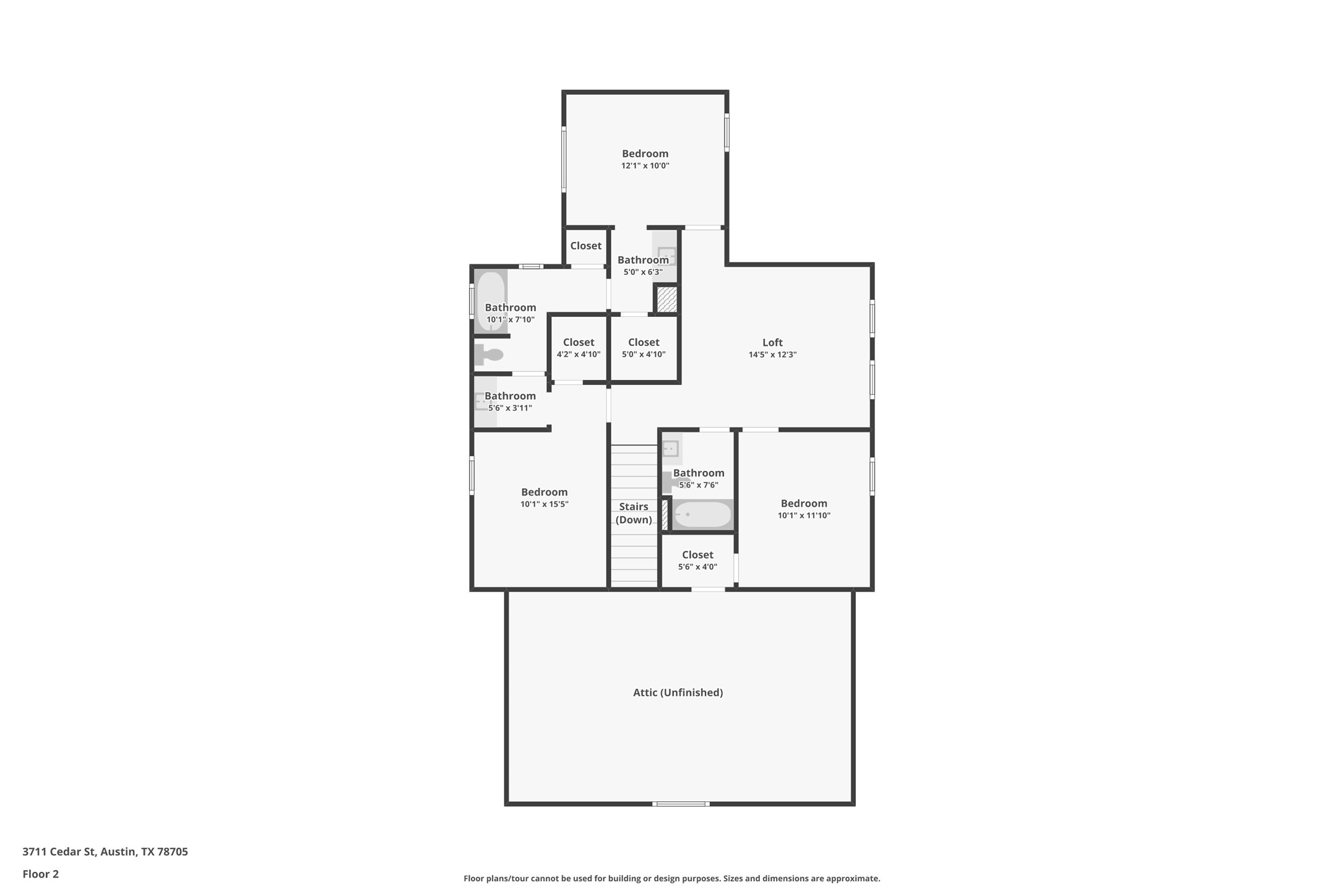 3711 Cedar Street Austin, TX 78705 - Photo 40 of 40 a picture of floor plan