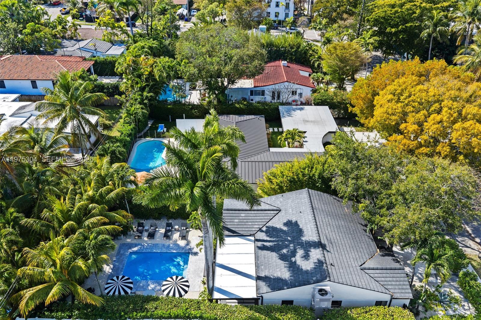 740 Northeast 76th Street Miami, FL 33138 - Photo 37 of 43 an aerial view of a house with yard swimming pool and outdoor seating
