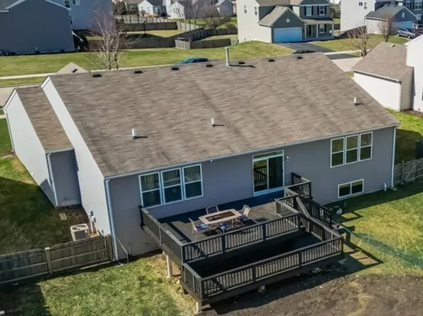 an aerial view of multiple house