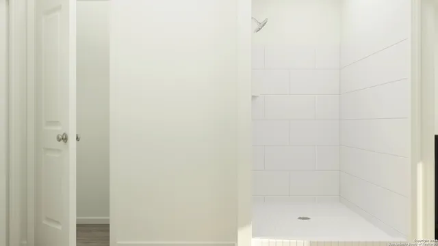 a bathroom with a shower