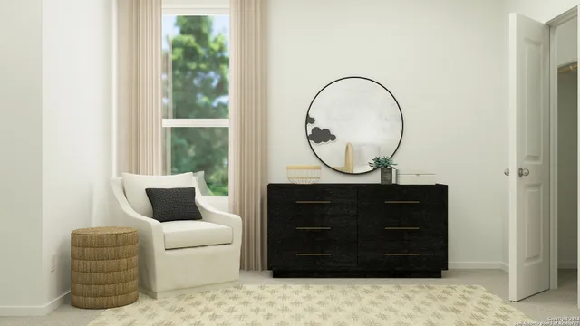 a living room with furniture