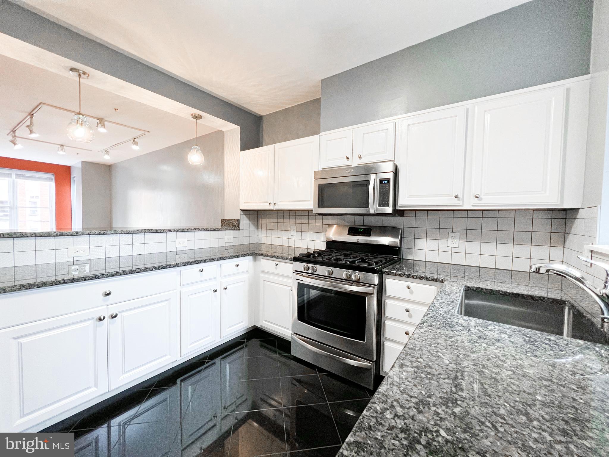617 U Street Northwest Washington, DC 20001 - Photo 5 of 27 a kitchen with stainless steel appliances a stove a sink cabinets and a wooden floor