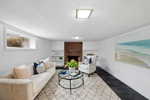 a living room with furniture and a couch