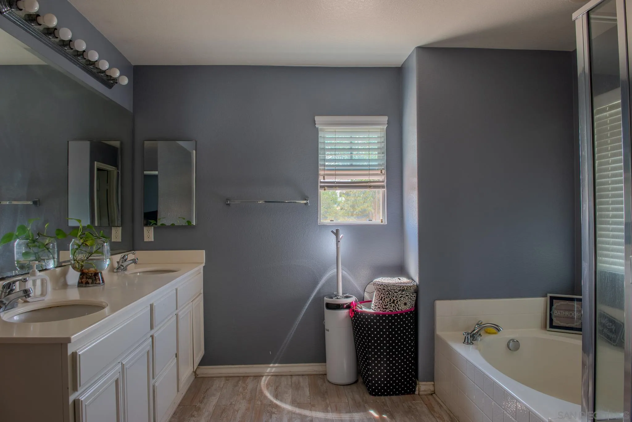 33567 Magnetite Street Menifee, CA 92584 - Photo 38 of 49 a bathroom with a tub sink and mirror