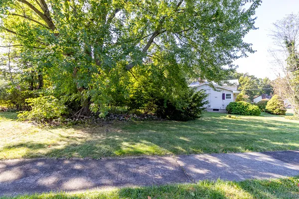 a view of backyard with green space
