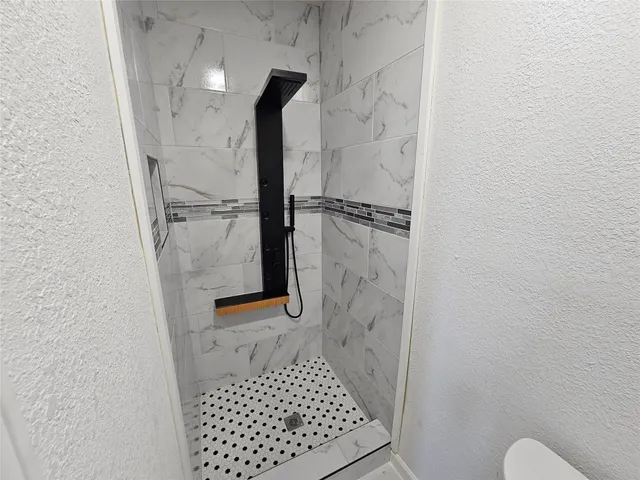 a bathroom with a shower