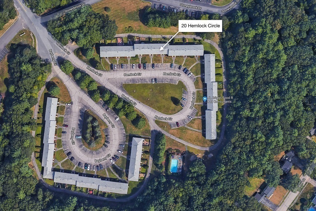 20 Hemlock Circle, Unit 20 Millis, MA 02054 - Photo 26 of 27 an aerial view of a house with swimming pool outdoor seating and yard