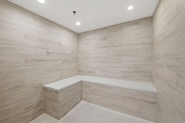 a bathroom with a shower