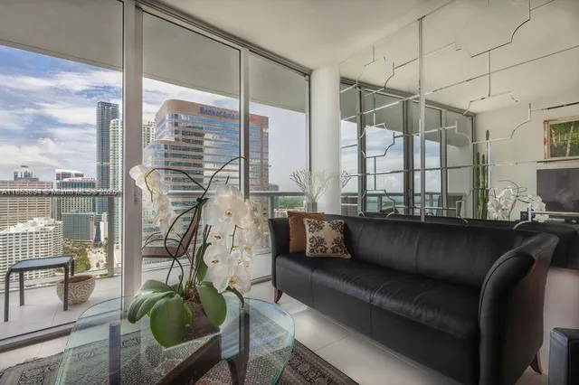 a living room with furniture