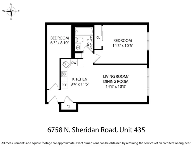 $1,862 | 6758 North Sheridan Road, Unit 435, Chicago, IL 60626