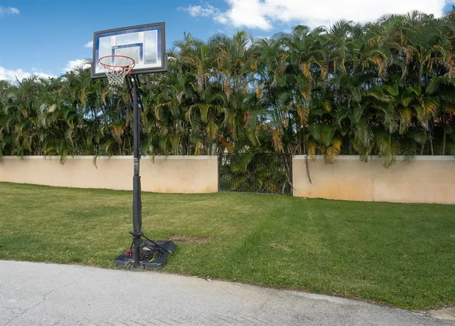 a view of a backyard