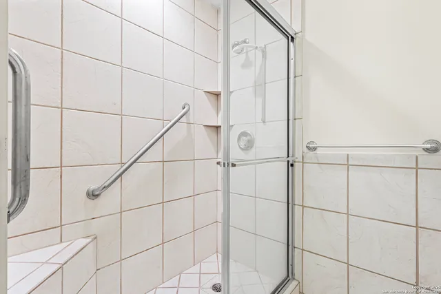 a bathroom with a shower