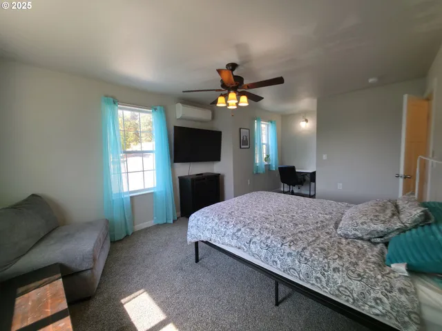 a view of store room with closet and window