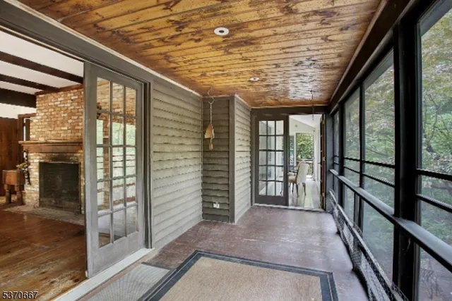 a view of porch with seating space