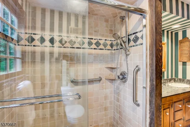 a bathroom with a shower