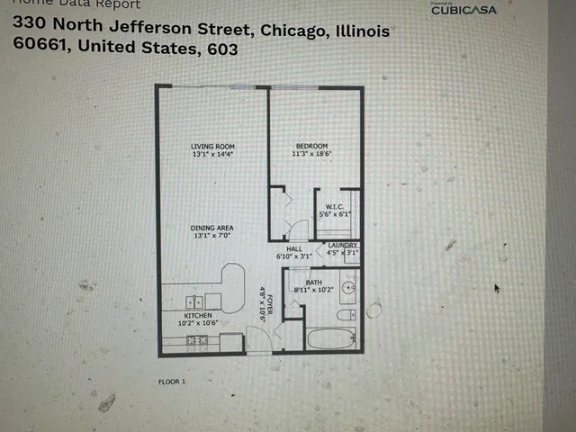 $337,500 | 330 North Jefferson Street, Unit 603, Chicago, IL 60661