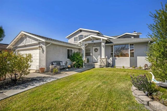 a front view of a house with patio