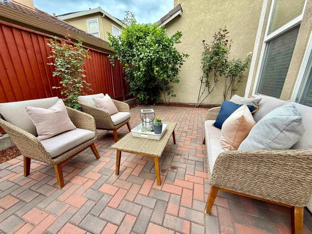 a backyard of a house with lots of green space