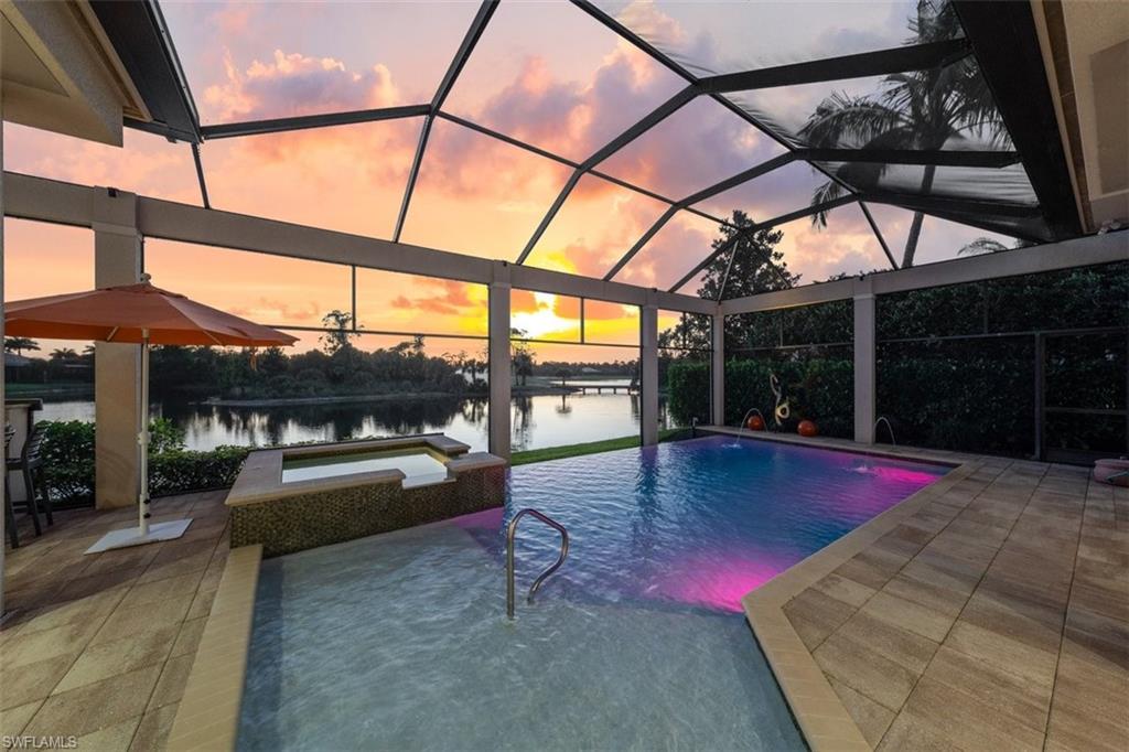 7763 Classics Drive Naples, FL 34113 - Photo 30 of 32 Lanai sunset