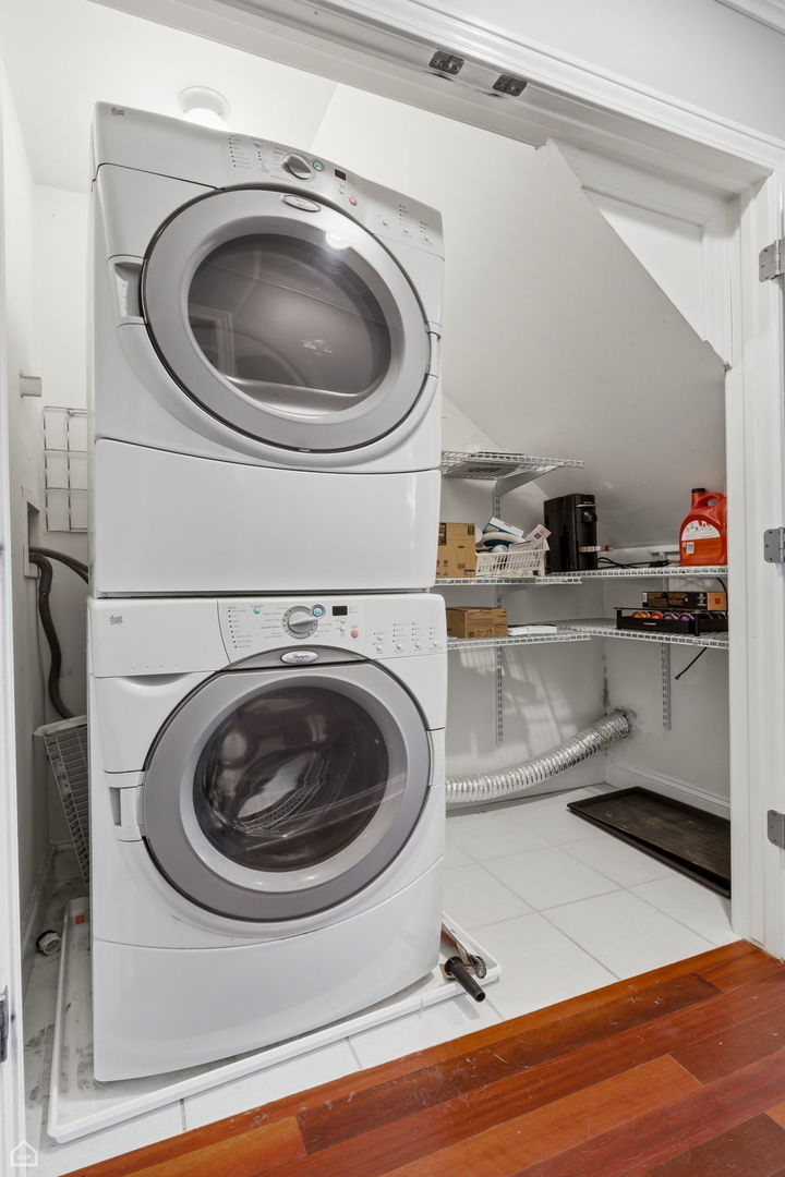 2229 North Leavitt Street, Unit 2 Chicago, IL 60647 - Photo 17 of 19 a utility room with sink dryer and washer