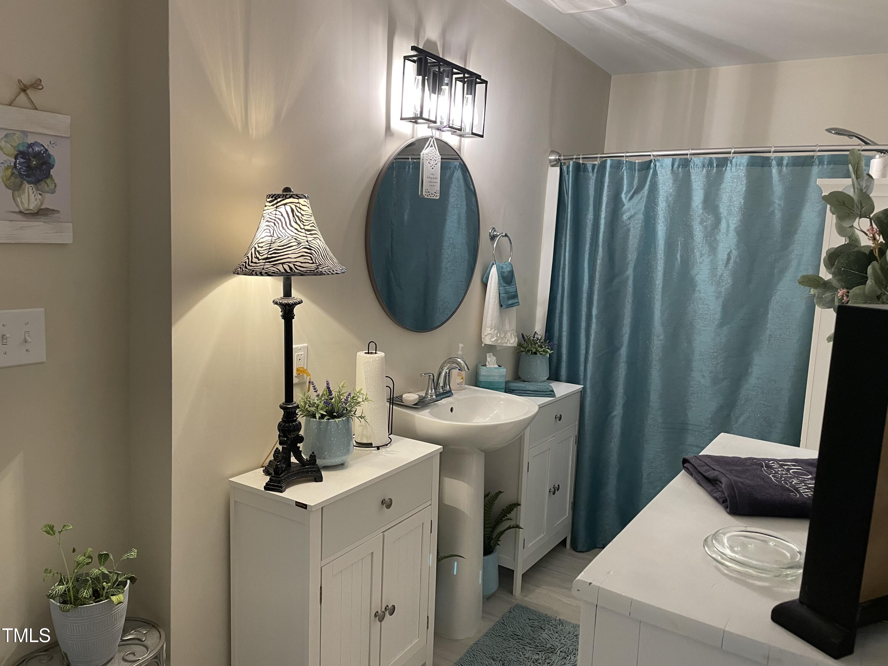 204 Jackson Street Dunn, NC 28334 - Photo 44 of 49 a bathroom with a sink and mirror