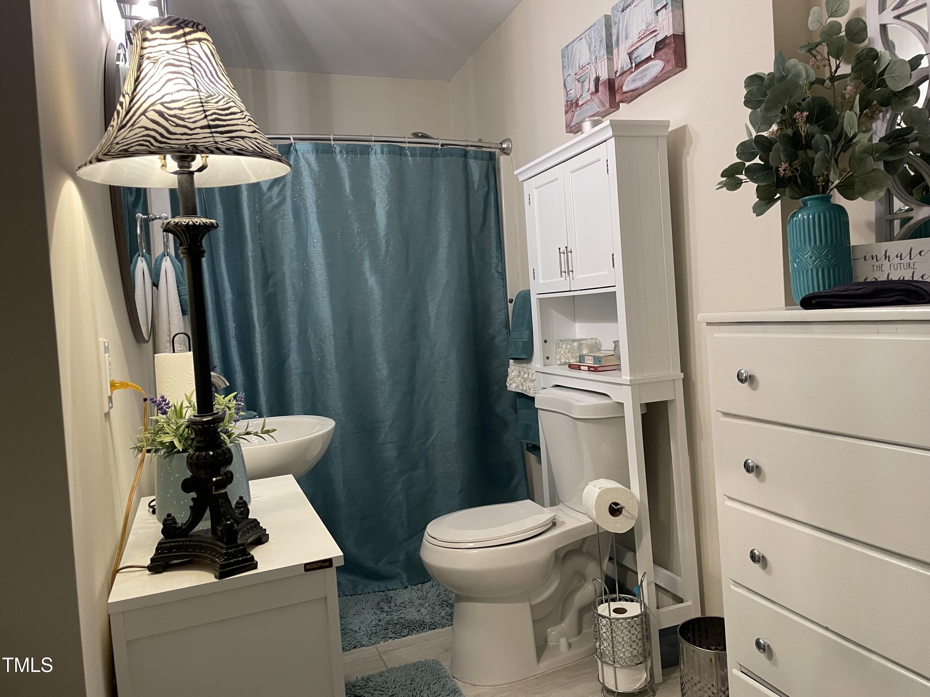 204 Jackson Street Dunn, NC 28334 - Photo 46 of 49 a bathroom with a sink a toilet and shower