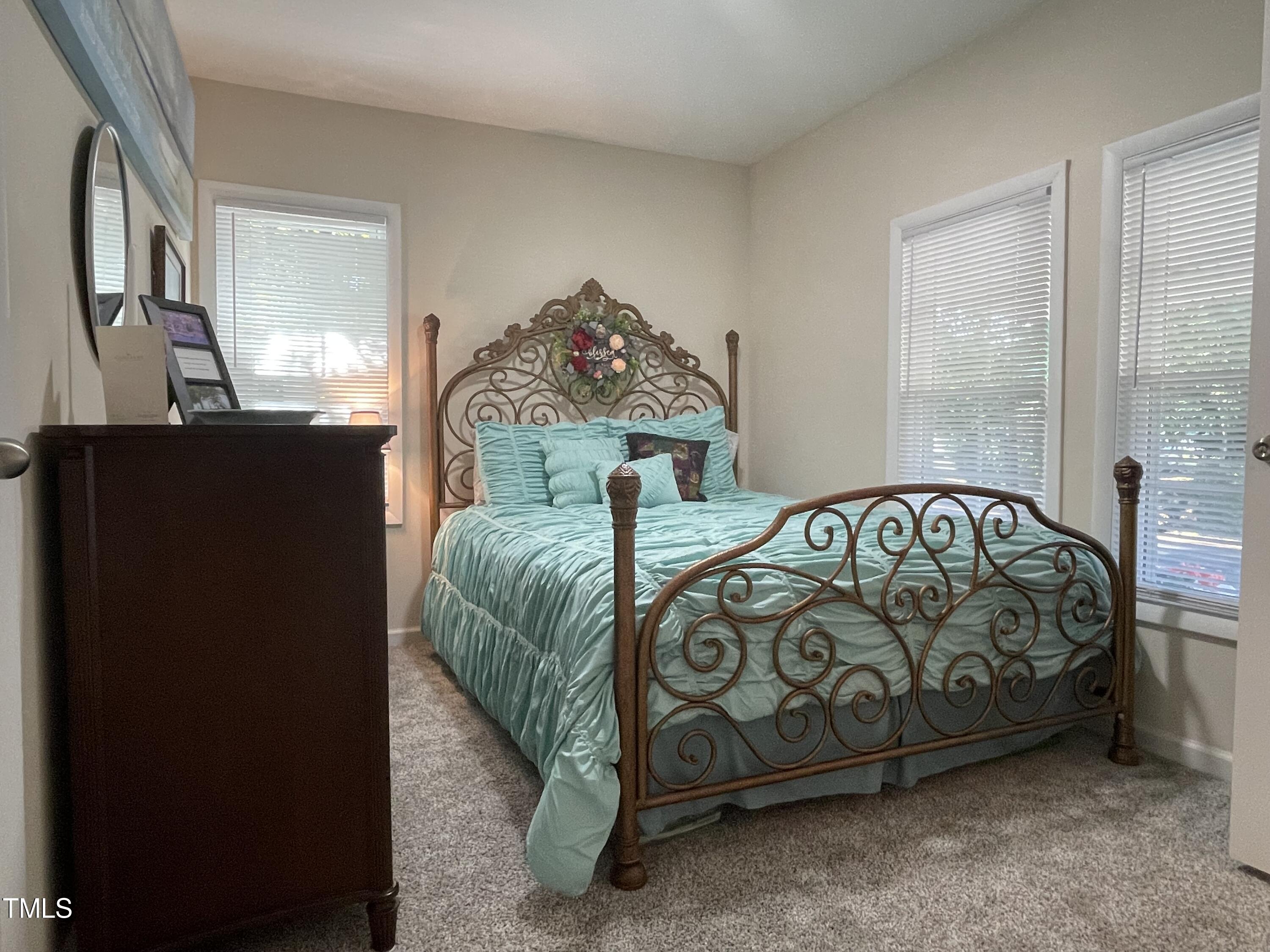 204 Jackson Street Dunn, NC 28334 - Photo 48 of 49 a bedroom with a bed and a mirror