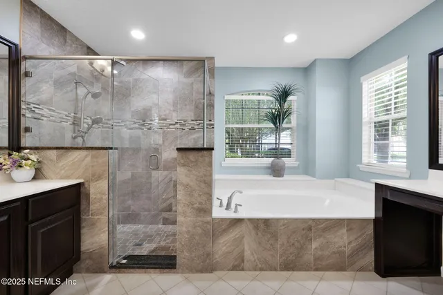 a view of a garden with a building in the background