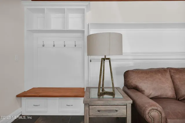 a view of a lake with a big yard