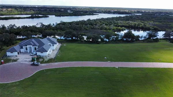 an aerial view of a house