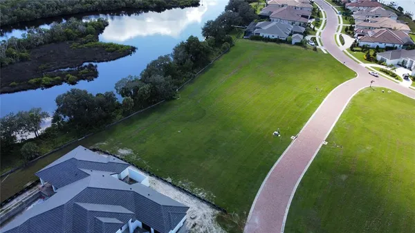 an aerial view of a house