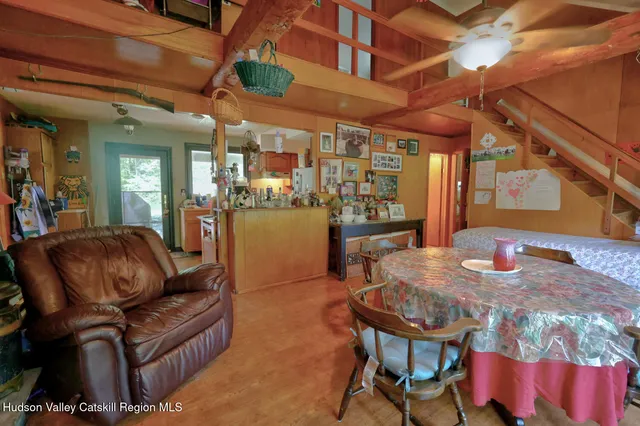 a living room with furniture and a couch
