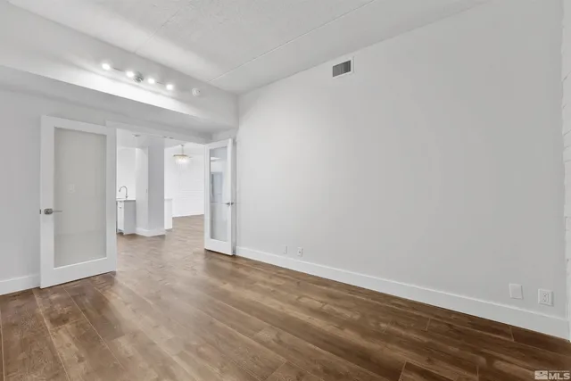 a view of outdoor space with trees all around