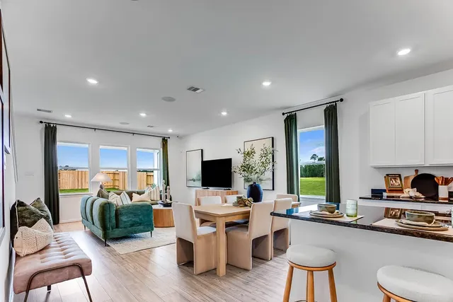 a living room with furniture potted plant and a flat screen tv