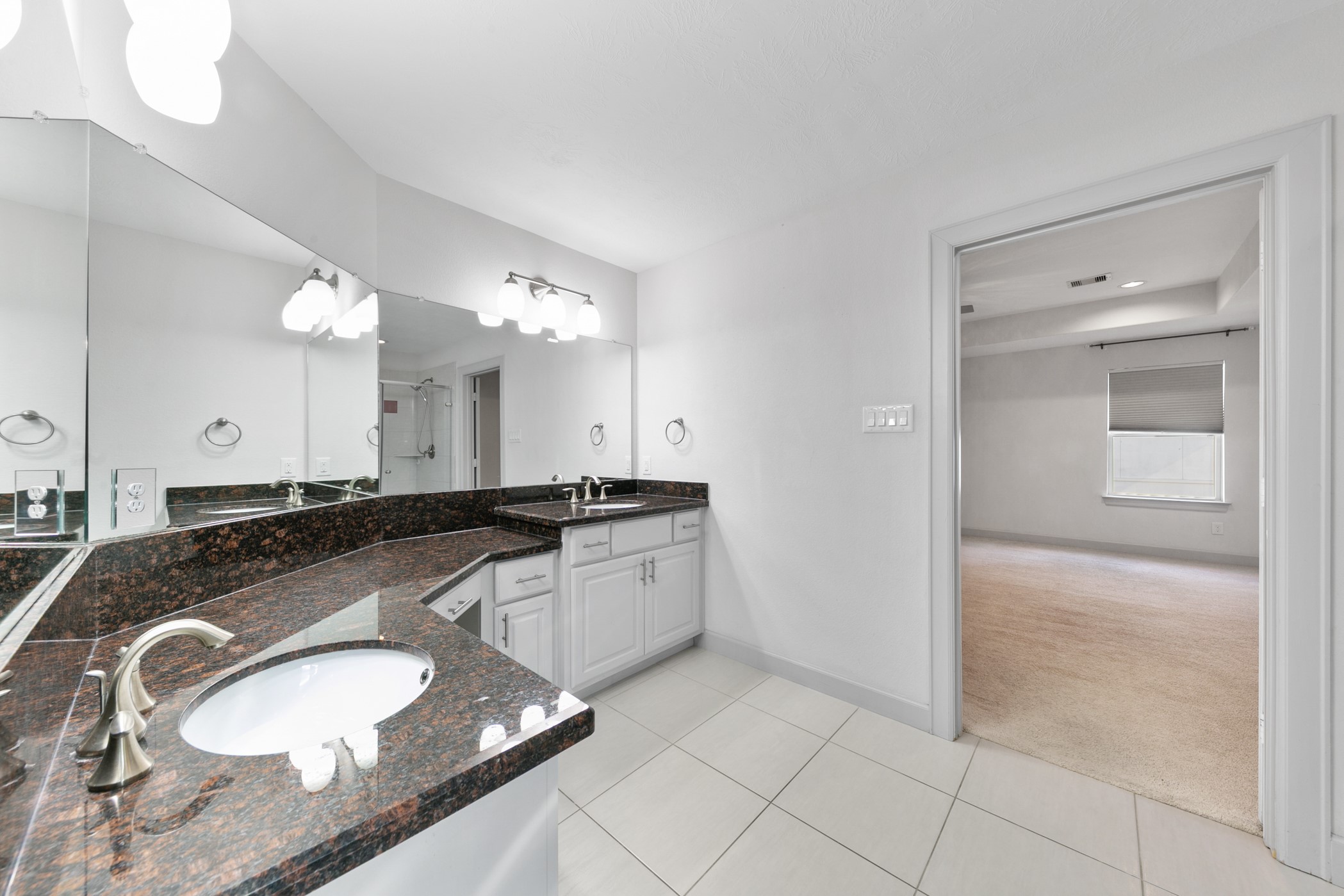 1809 Wichita Street Houston, TX 77004 - Photo 16 of 32 a bathroom with a granite countertop sink and a mirror