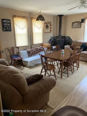 a living room with furniture