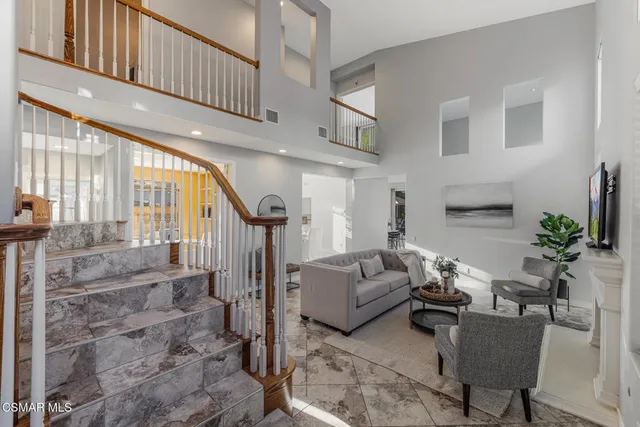 a living room with furniture