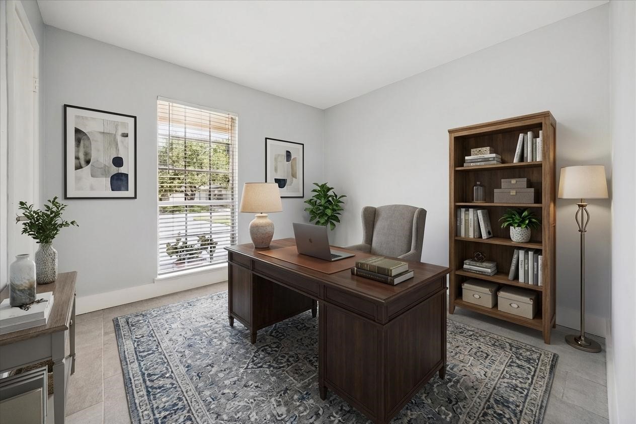 9407 Meadowbriar Lane Houston, TX 77063 - Photo 6 of 31 a living room with furniture and a potted plant