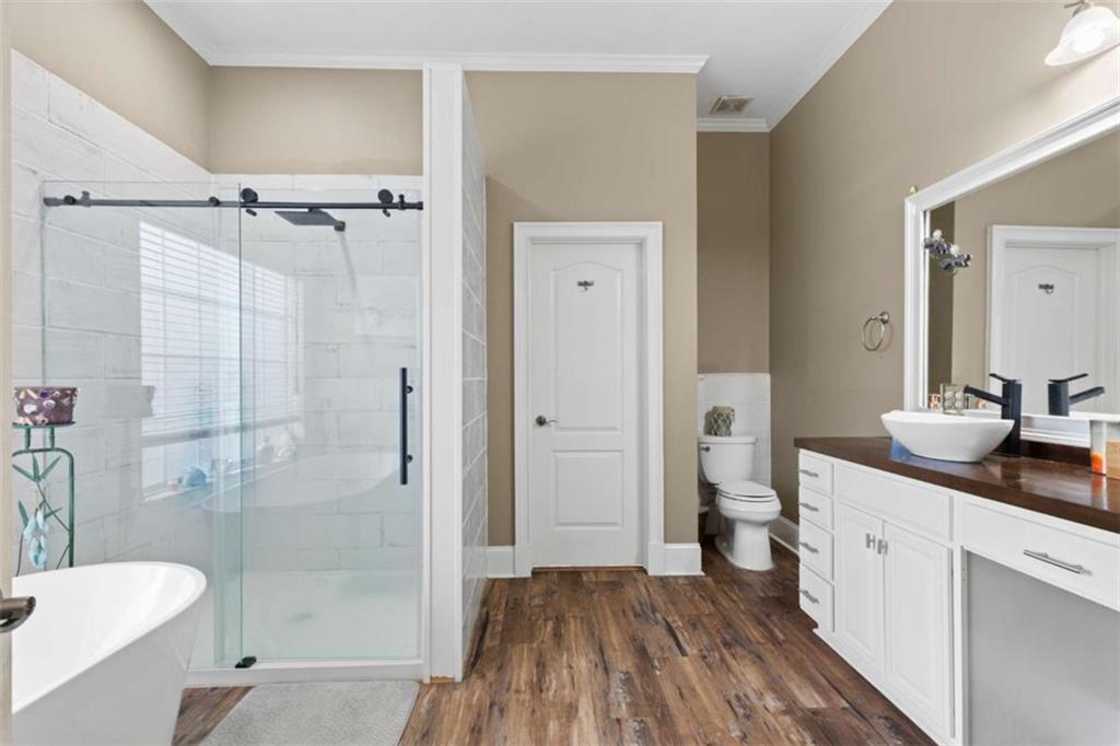 8399 East Carroll Road Whitesburg, GA 30185 - Photo 15 of 52 a bathroom with a sink a toilet and shower