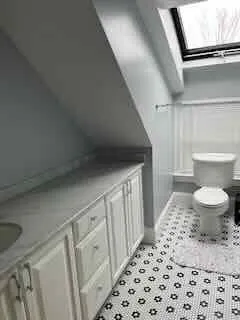 a bathroom with a sink and a toilet