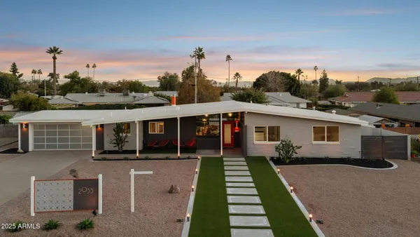 a view of a house with a patio
